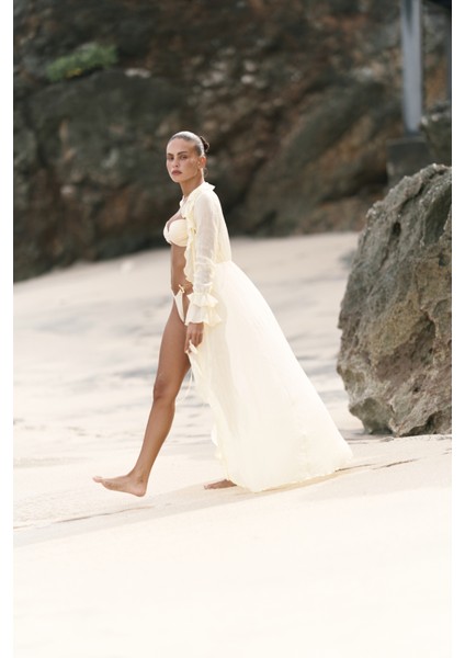 Freya Sarı Uzun Elbise modelleri