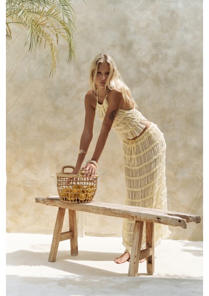 Sofi Transparan Sarı Crop Etek Takım fiyatları