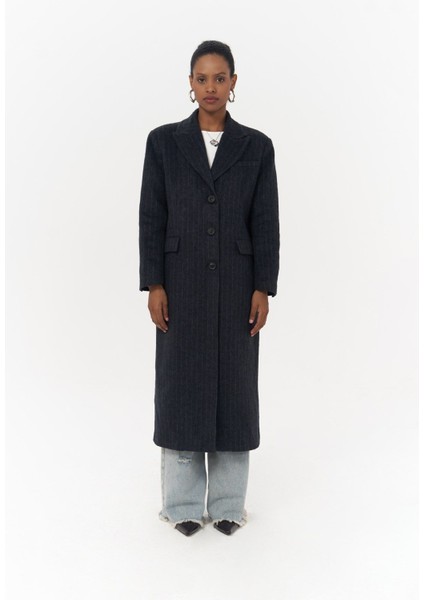 Gasadalur Çizgili Lacivert Masculine Kaban modelleri