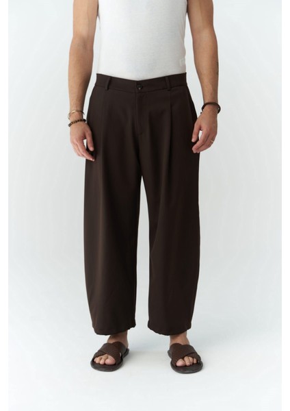 Hector Kahve Geniş Paça Erkek Pantolon modelleri