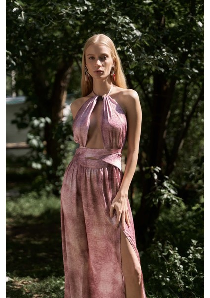 Ruadhan Boncuk Detaylı Bordo Uzun Elbise fiyatları