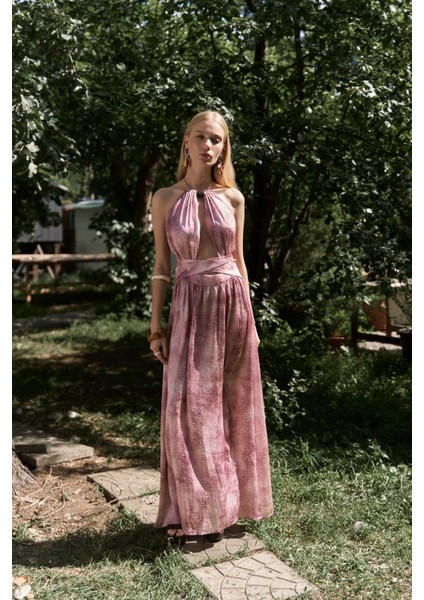 Ruadhan Boncuk Detaylı Bordo Uzun Elbise modelleri