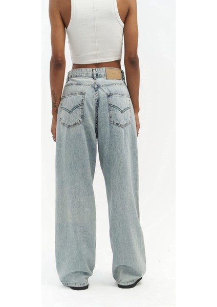 Maude Yeşil Şeritli Mavi Jean Pantolon indirimleri