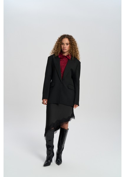 Catroux Gömlek Yaka Detaylı Siyah Blazer fiyatları