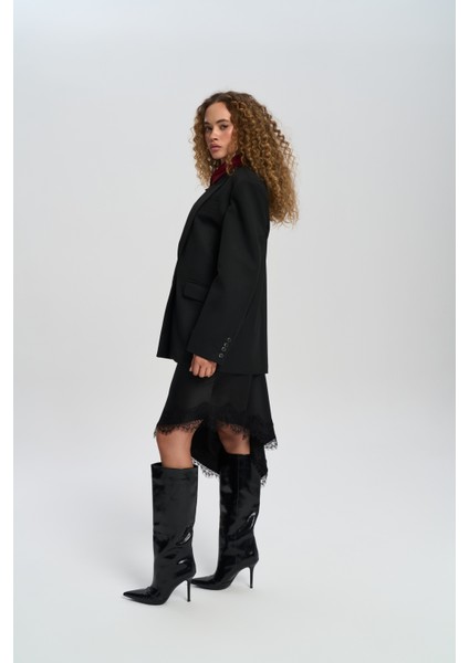 Catroux Gömlek Yaka Detaylı Siyah Blazer modelleri