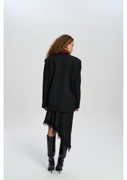 Catroux Gömlek Yaka Detaylı Siyah Blazer indirimleri