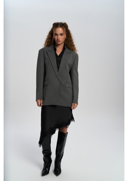 Catroux Gömlek Yaka Detaylı Füme Blazer fiyatları