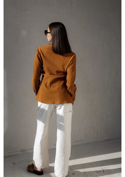 Morrow Ahşap Düğme Detay Kiremit Gömlek indirimleri