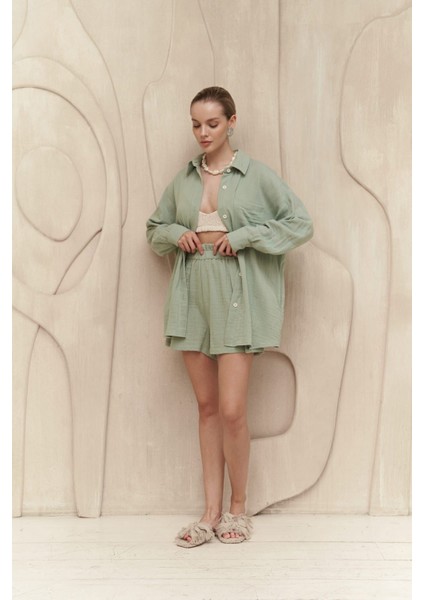 Cosmos Çağla Müslin Şort Takım modelleri