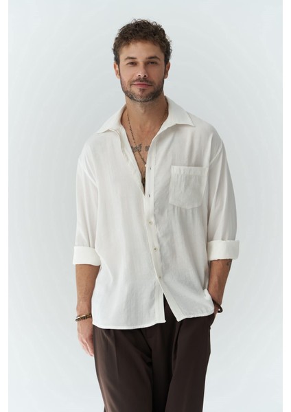Jeremy Ekru Erkek Gömlek
