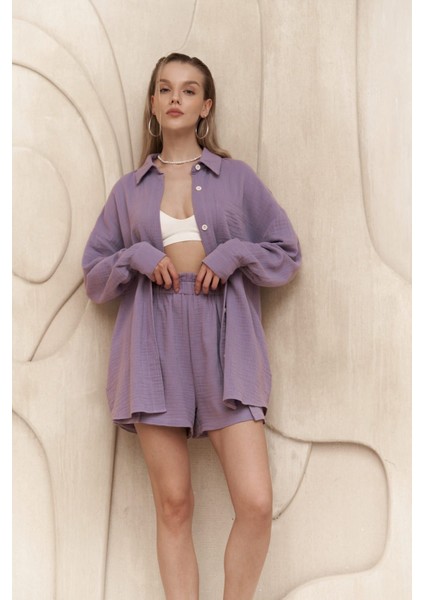 Cosmos Lila Müslin Şort Takım fiyatları