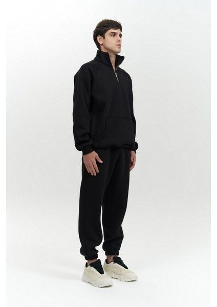 Stephen Fermuarlı Siyah Erkek Eşofman Takım modelleri