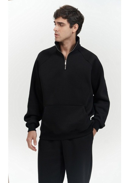 Stephen Fermuarlı Siyah Erkek Eşofman Takım fırsatları