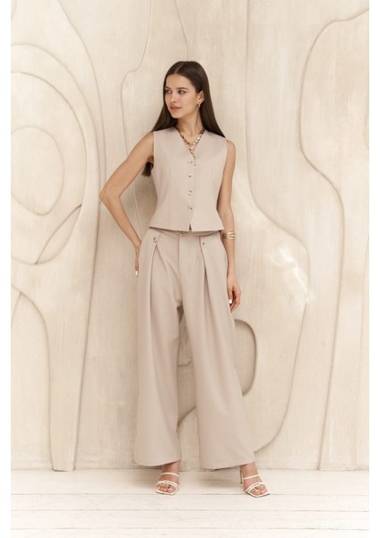 Rianto Koyu Bej Kısa Yelek