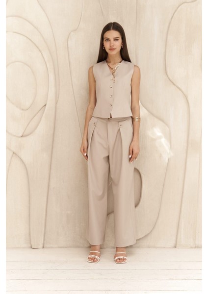 Rianto Koyu Bej Kısa Yelek fiyatları