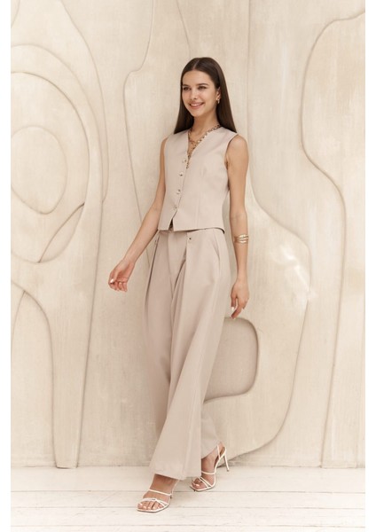 Rianto Koyu Bej Kısa Yelek modelleri
