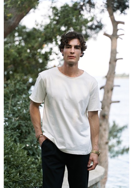 Pierce Ekru Erkek T-Shirt