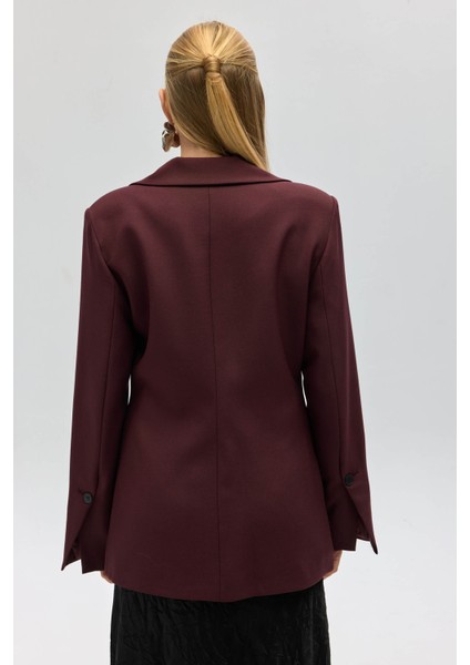 Lecco Dar Kesim Bordo Blazer indirimleri