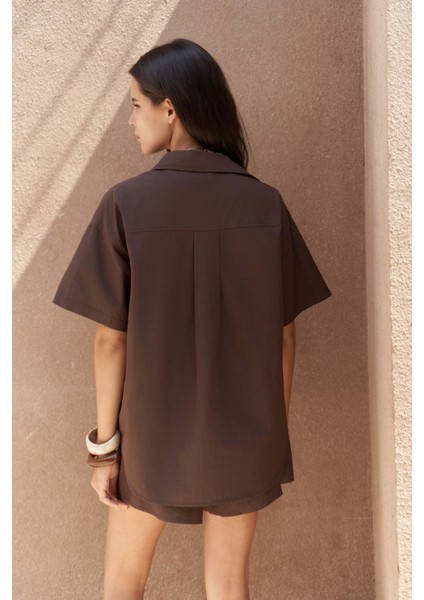 Corfu Kahve Gömlek Şort Takım indirimleri