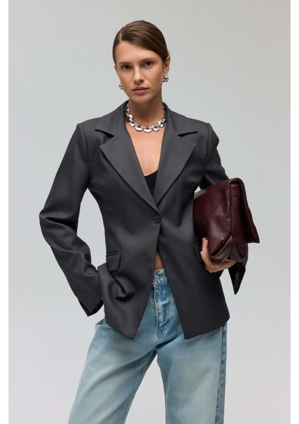 Lecco Dar Kesim Antrasit Blazer