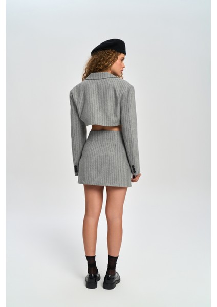 Elegant Gri Ceket-Etek Takım indirimleri