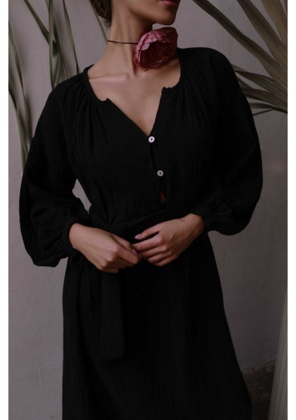 Helen Siyah Müslin Elbise indirimleri