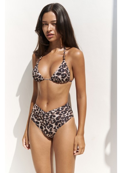 Tahmar Boncuk Detay Leopar Desen Bikini Üstü indirimleri