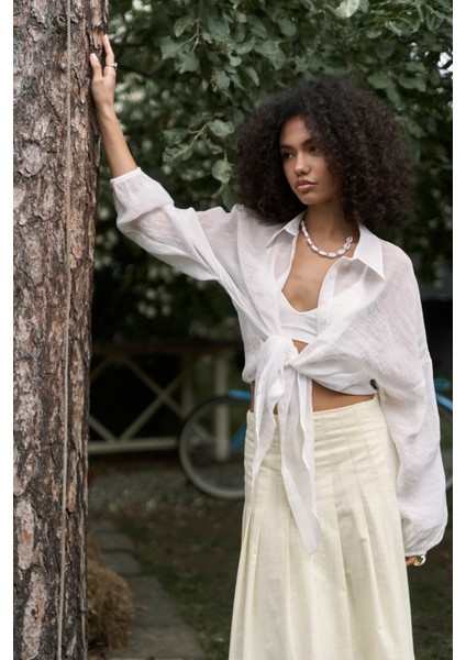 Lyra Oversize Ekru Gömlek fiyatları