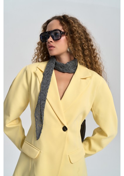 Briella Belden Oturtmalı Sarı Blazer