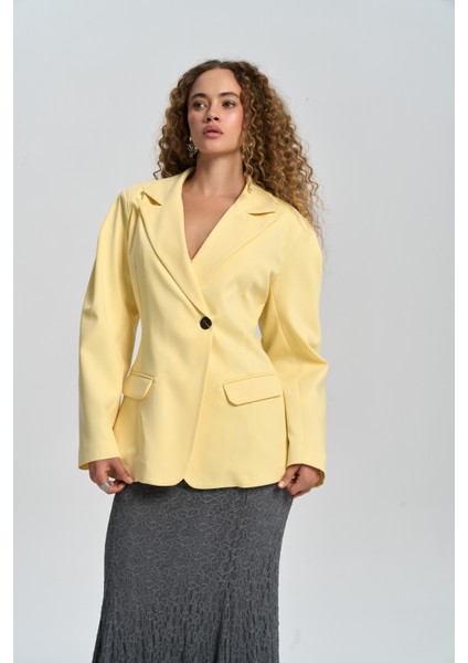 Briella Belden Oturtmalı Sarı Blazer fiyatları