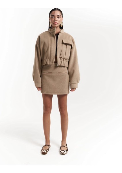 Tenby Taupe Crop Ceket-Etek Takım fiyatları