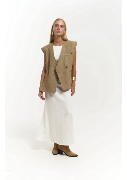 Faven Hardal Yan Yırtmaç Detay Yelek modelleri