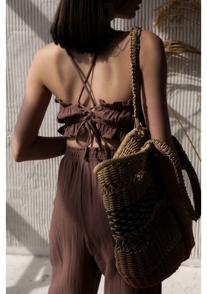 Harvey Kahve Müslin Crop Takım fırsatları