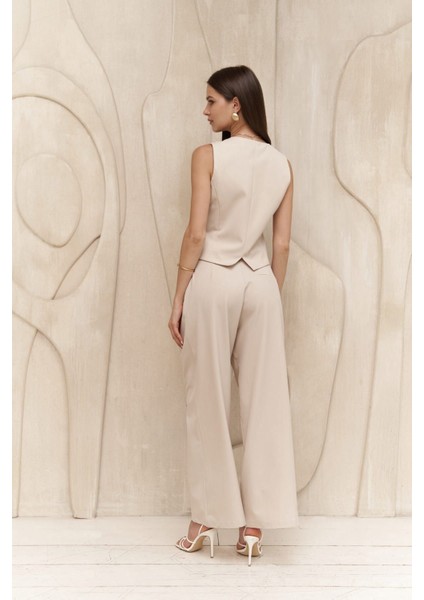 Diaz Düğme Detaylı Açık Bej Pantolon fırsatları
