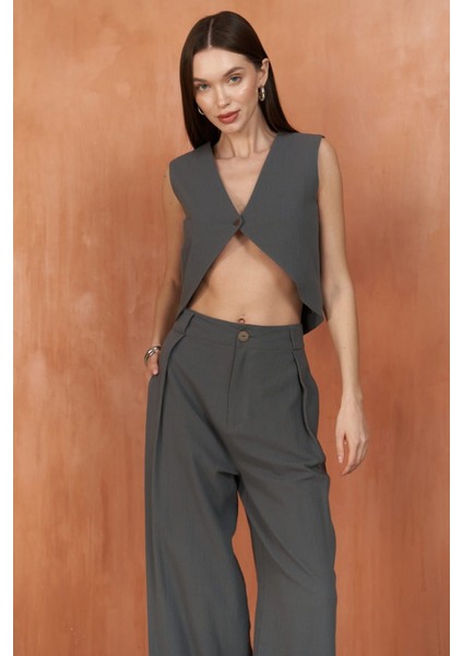 Montana Antrasit Yelek Pantolon Takım