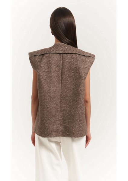 Faven Kahve Yan Yırtmaç Detay Yelek fırsatları