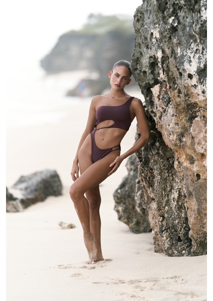 Donnalee Asimetrik Tek Omuz Bordo Mayokini fırsatları