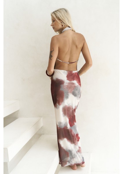 Galagher Degaje Bordo Uzun Elbise fırsatları