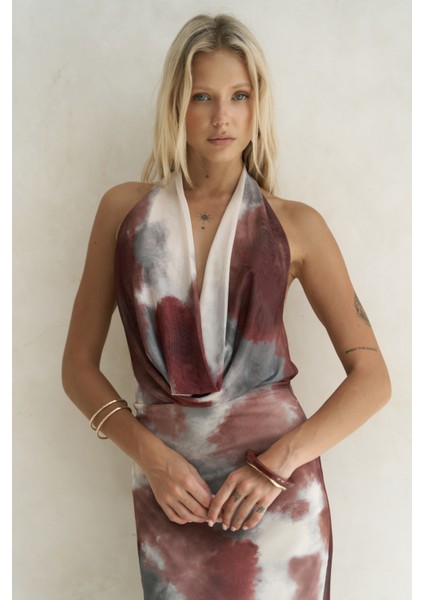 Galagher Degaje Bordo Uzun Elbise indirimleri