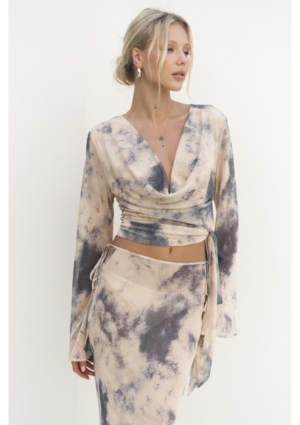 Pnaisyonist Uzun Kol Sarı Crop Etek Takım fiyatları