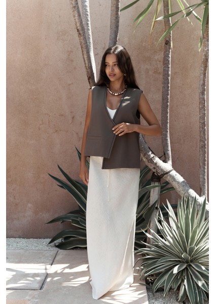 Maysa Nakış Detay Yeşil Yelek fiyatları