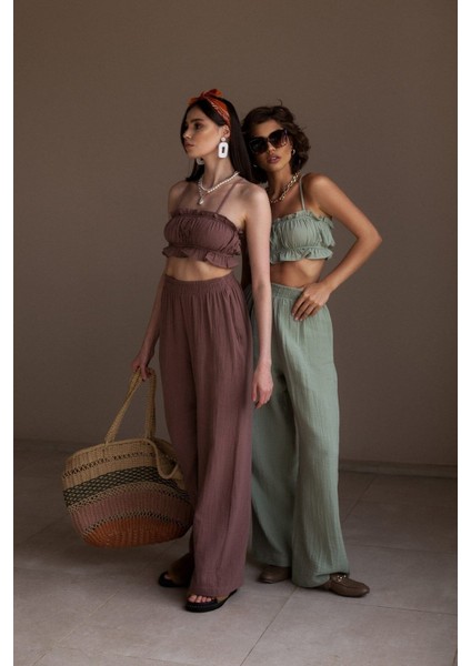 Harvey Çağla Müslin Crop Takım indirimleri