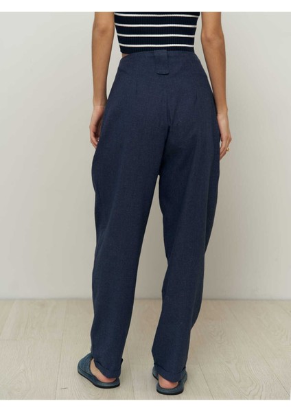 Carrot Lacivert Keten Pantolon modelleri