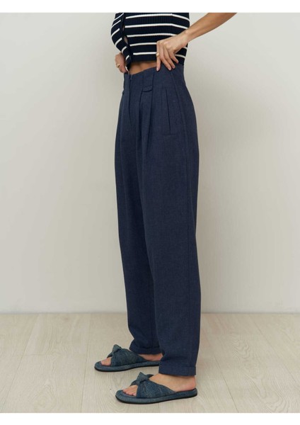 Carrot Lacivert Keten Pantolon fırsatları