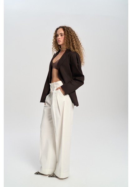 Briella Belden Oturtmalı Kahve Blazer modelleri
