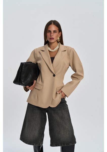 Briella Belden Oturtmalı Vizon Blazer