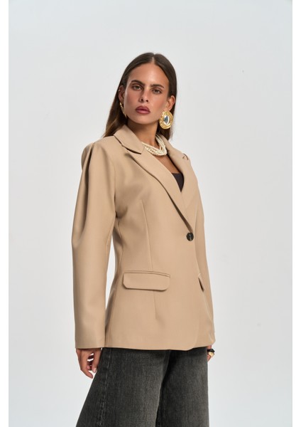 Briella Belden Oturtmalı Vizon Blazer fırsatları