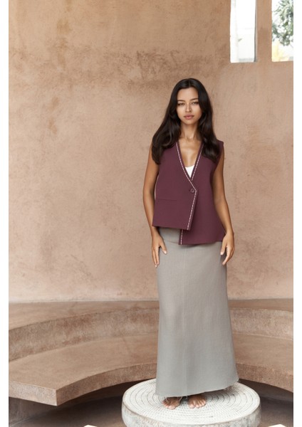 Maysa Nakış Detay Bordo Yelek fiyatları