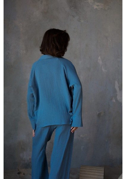 Bali Boncuklu Indigo Müslin Takım modelleri