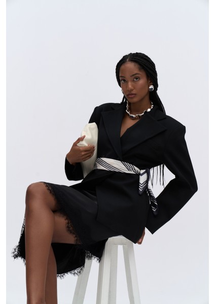 Allegany Siyah Bel Oturmalı Blazer fırsatları